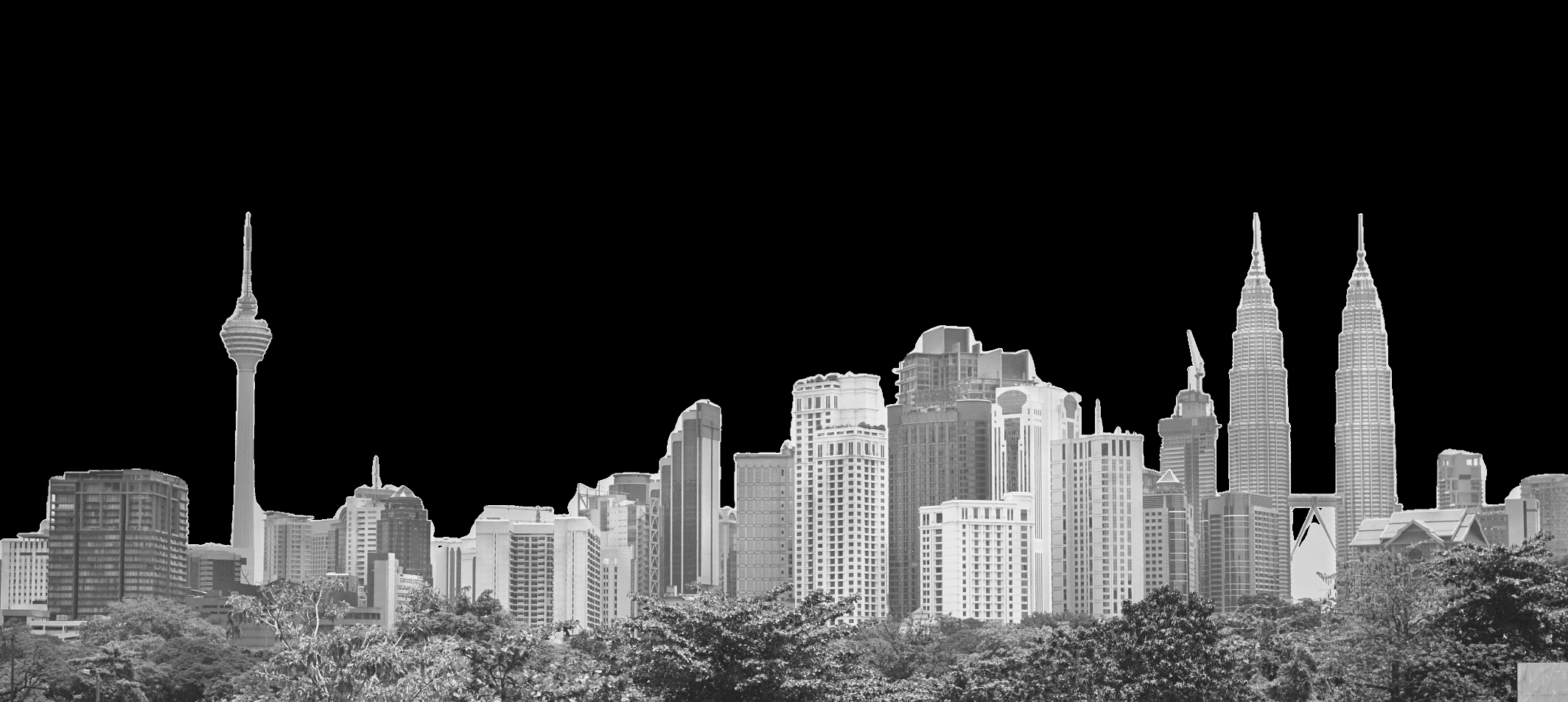 Kuala Lumpur skyline silhouette